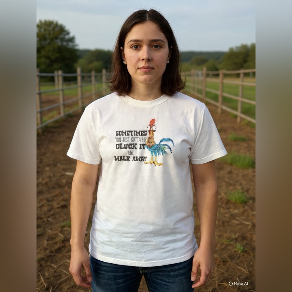 Graphic Rooster Tee - White
